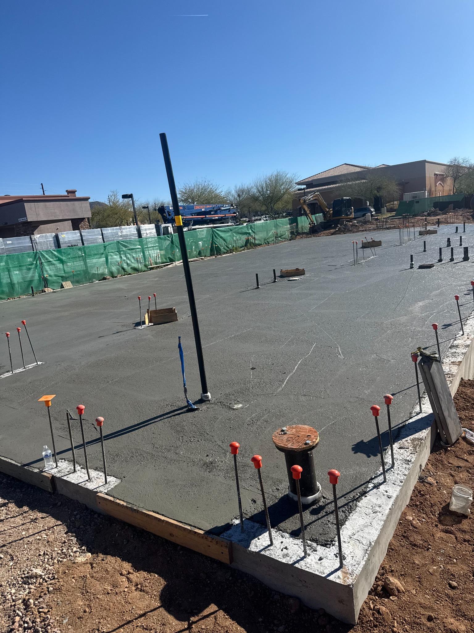 Concrete foundation work prepared on site